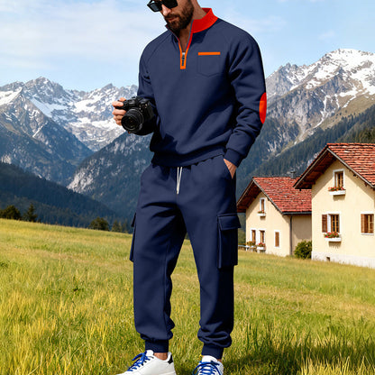 Herren Sport Hoodie Set mit Taschen und Jogginghose