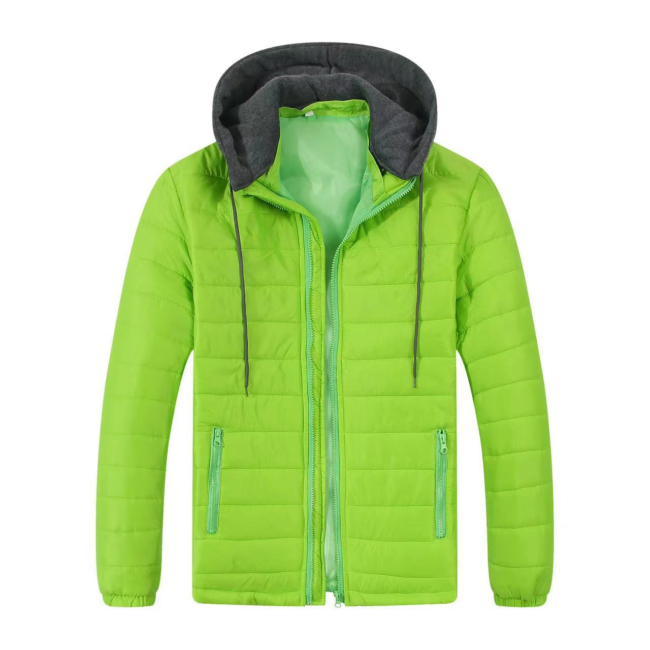 Herren Windjacke Gesteppt Kapuze Warm Winter