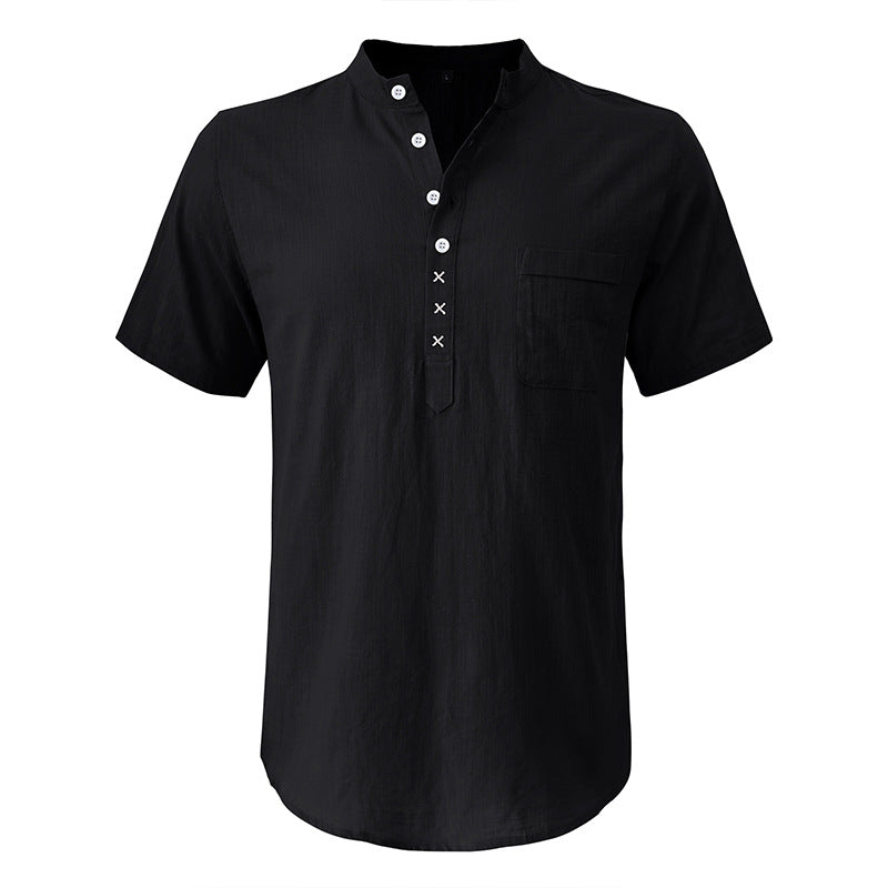 Herren Henley-Shirt Kurzarm atmungsaktiv mit Knopfleiste