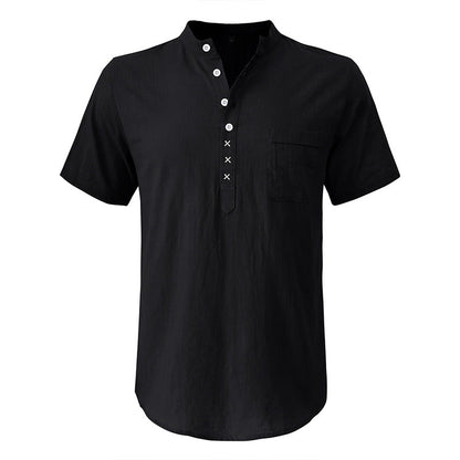 Herren Henley-Shirt Kurzarm atmungsaktiv mit Knopfleiste
