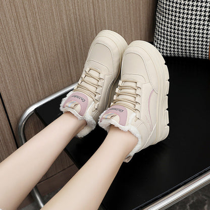 Damen Winter Sneaker High-Top Weich Fleece Rutschfest