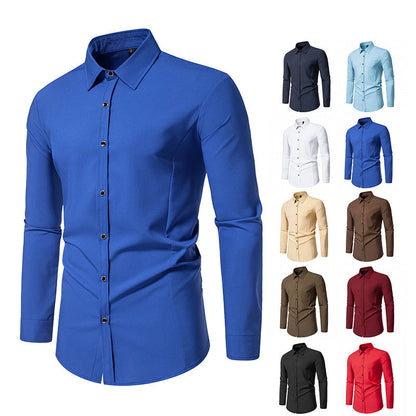 Herren Langarmhemd Elegant Slim Fit Modern