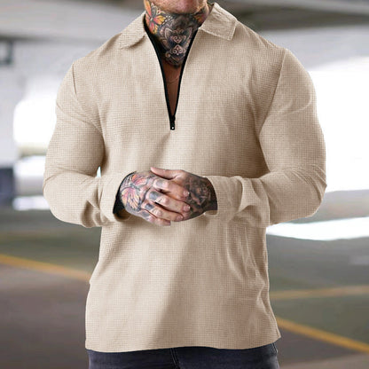 Herren Langarmshirt Modern Reißverschluss Trendy