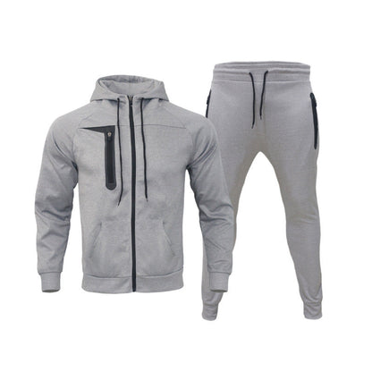Herren Hoodie-Anzug Sportlich Mit Reißverschlusstaschen Modern
