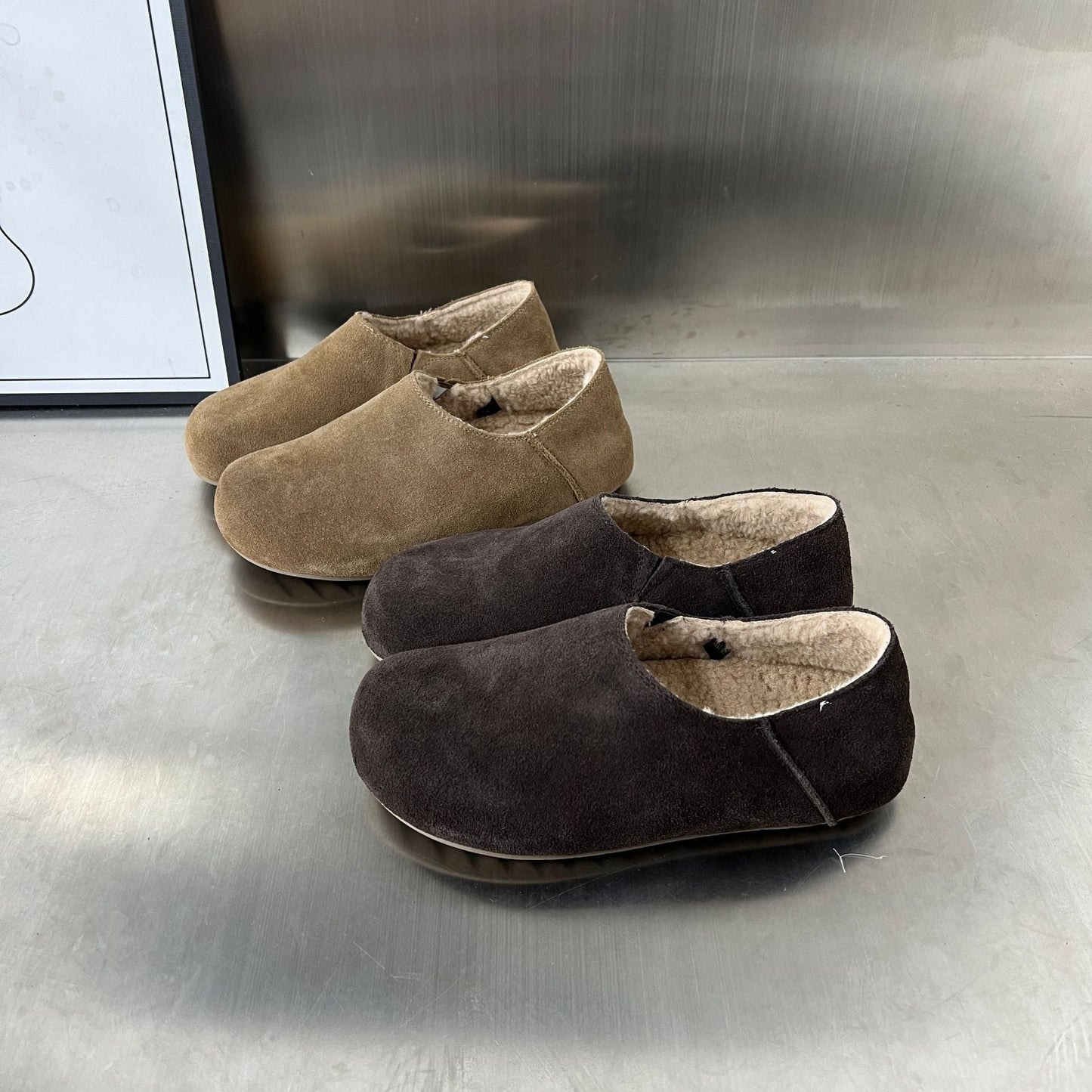 Weiche Hausschuhe Damen Wildleder Kuschelig Warm