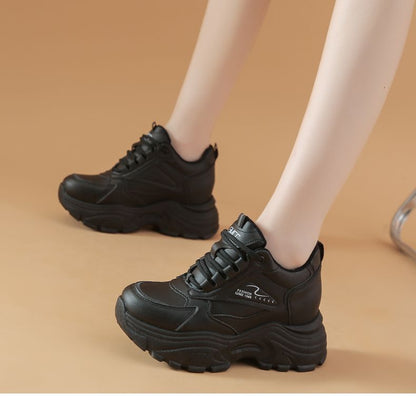 Damen Sneaker Chunky Weite Sohle atmungsaktiv Sportlich
