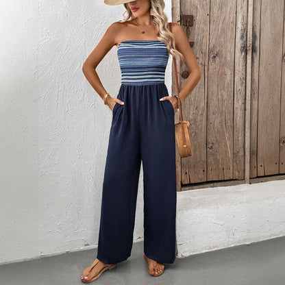 Damen Jumpsuit Elegant Weites Bein Sommer - BerlinGlamour