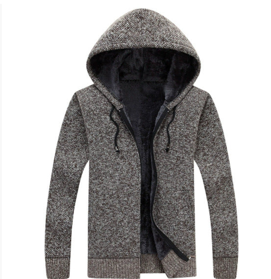 Herren Fleecejacke Bequem Warm mit Kapuze