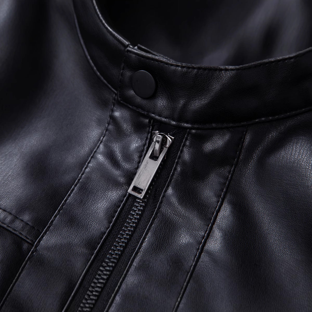 Herren Lederjacke Modern mit Nieten und Struktur Optik