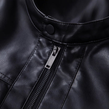 Herren Lederjacke Modern mit Nieten und Struktur Optik