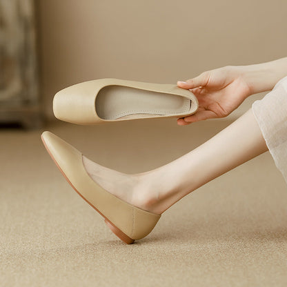 Damen Ballerinas Elegante Komfort Lederschuhe