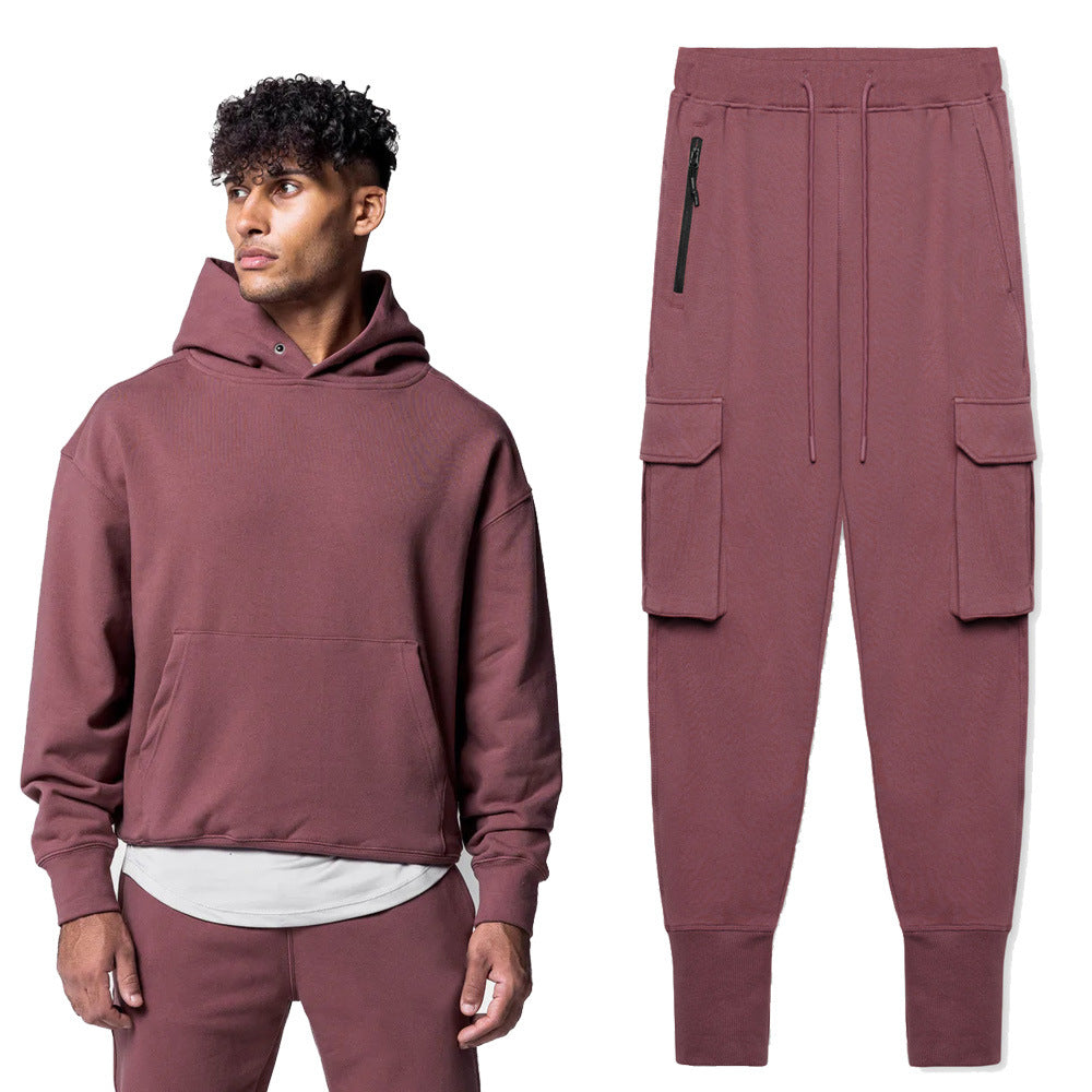 Herren Hoodie mit Kängurutasche und Cargo-Hose Modern