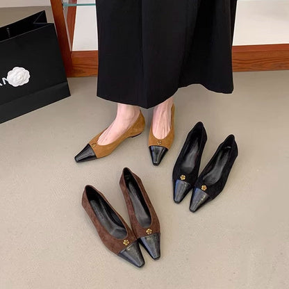 Damen Ballerinas Elegantes Leder Comfort Schuhe