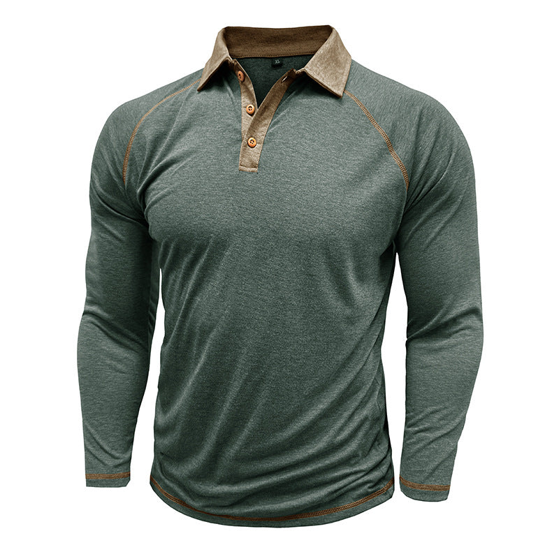 Herren Poloshirt Langarm Sportlich Raglan Schnitt Modern