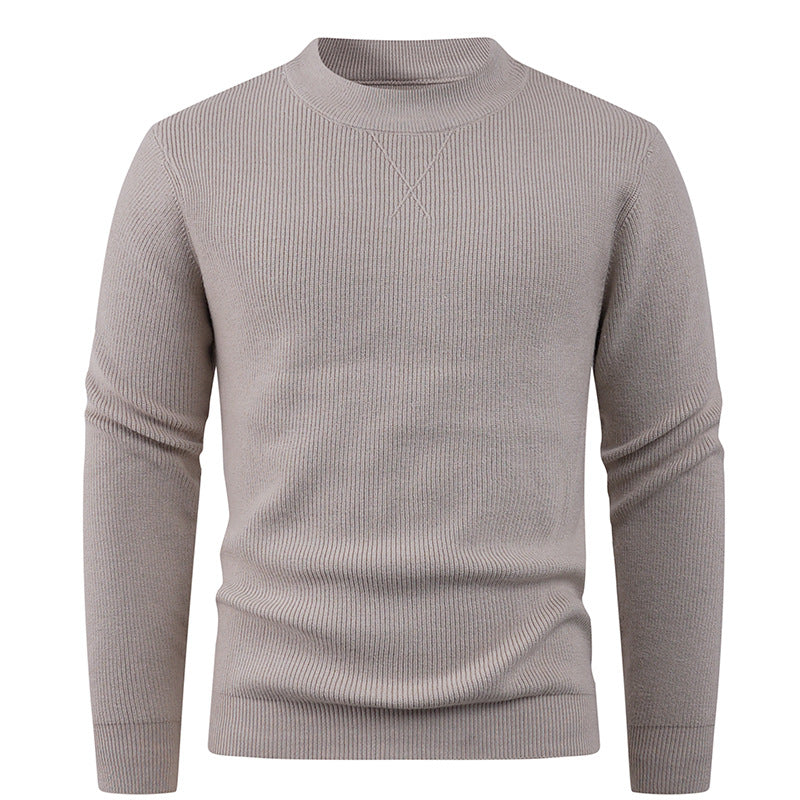 Herren Pullover Rundhals Strukturstoff Modern