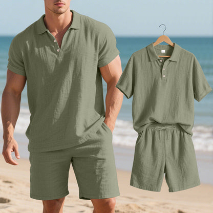 Herren Sommeroutfit Kurzarm Polo Shorts Modern