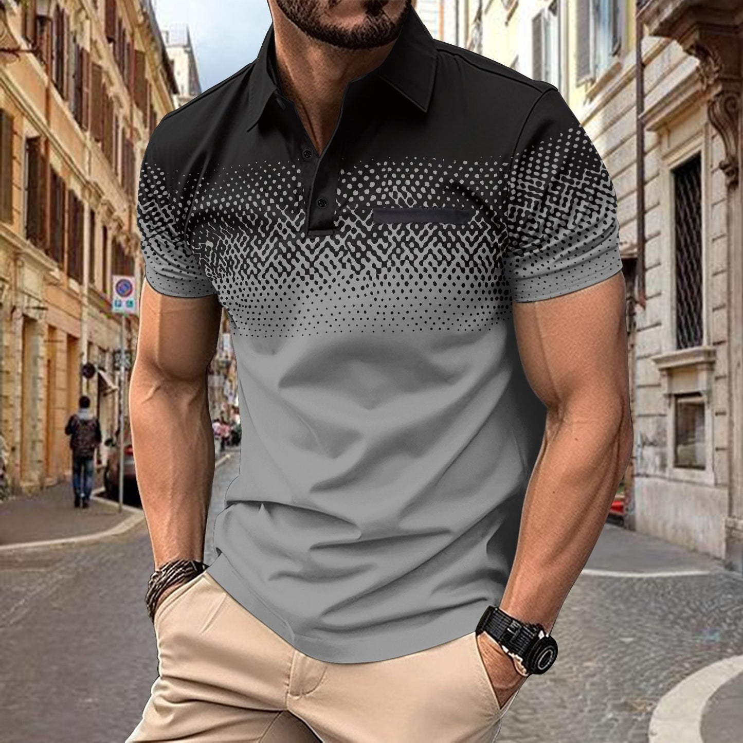 Herren Poloshirt Berlin Grafikprint Modern - BerlinGlamour