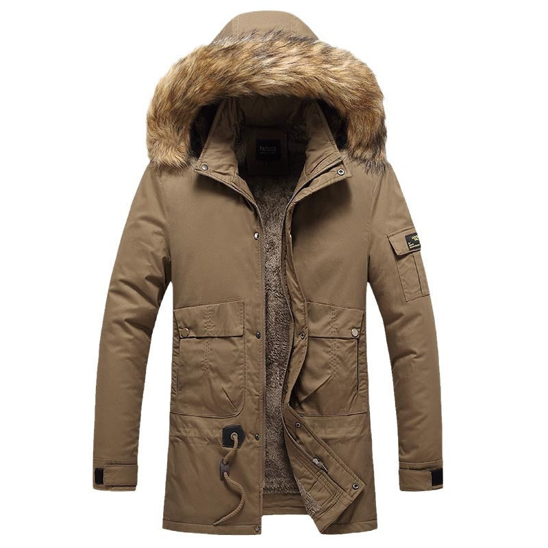 Herren Winterparka Warm Isoliert mit Abnehmbarem Fellkragen