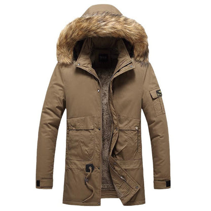 Herren Winterparka Warm Isoliert mit Abnehmbarem Fellkragen