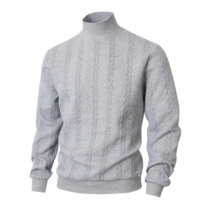 Herren Pullover Grobstrick Hochkragen Modern
