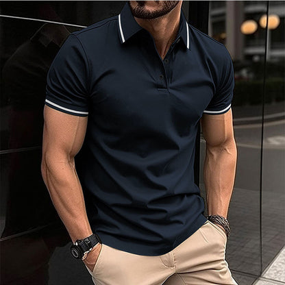 Herren Polohemd Sportlich Modern Kontrastkragen