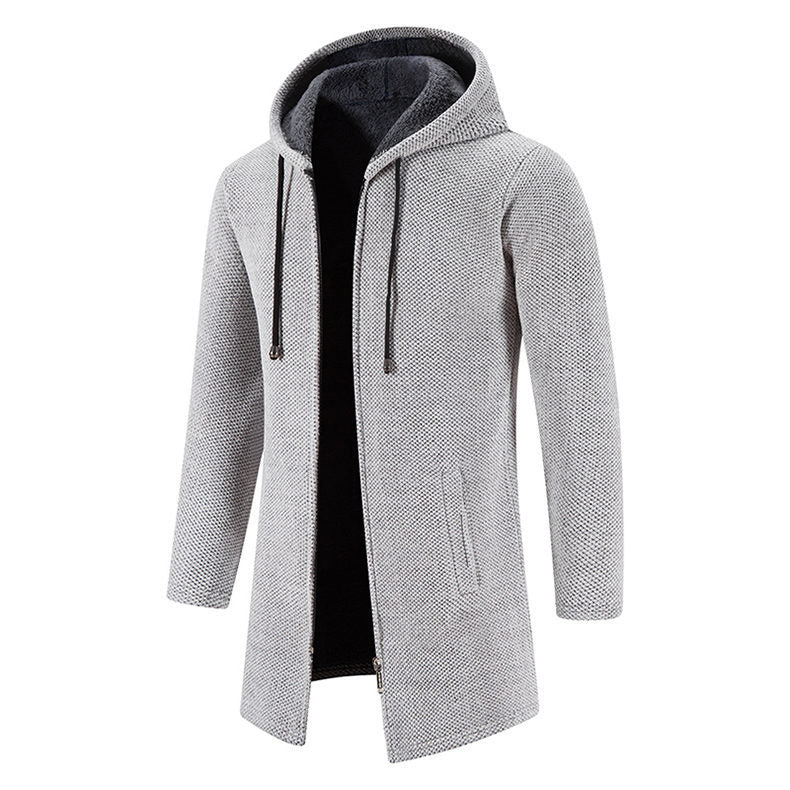 Herren Fleecejacke Mit Kapuze Seiten-Taschen Modern