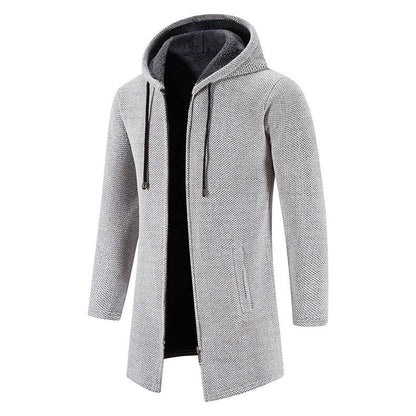 Herren Fleecejacke Mit Kapuze Seiten-Taschen Modern