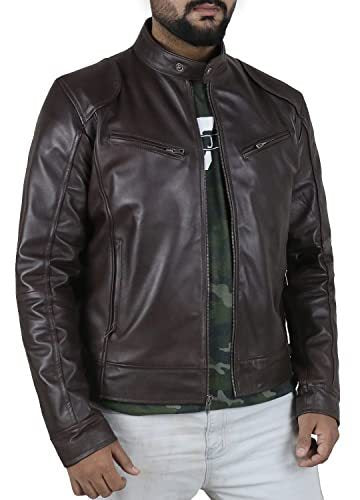 Lederjacke Herren Bikerstyle mit Reißverschluss