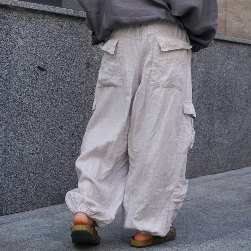 Herren Cargo-Hose aus Leinen atmungsaktiv bequem