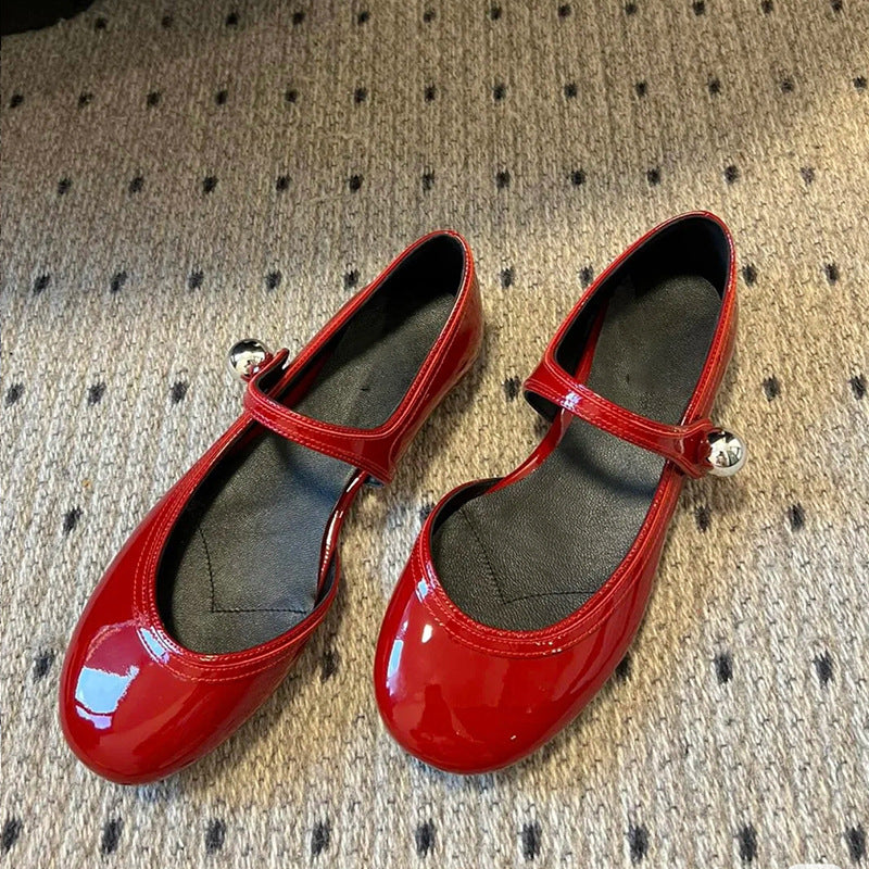 Damen Ballerinas mit Glitzer Schnalle Elegant - BerlinGlamour