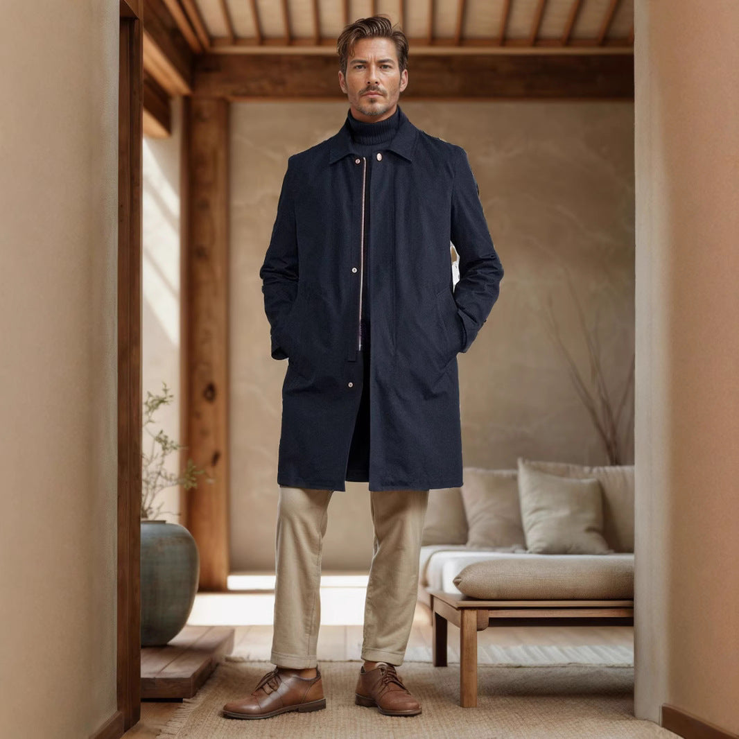 Herren Mantel Eleganter Wintermantel Mit Taschen - BerlinGlamour