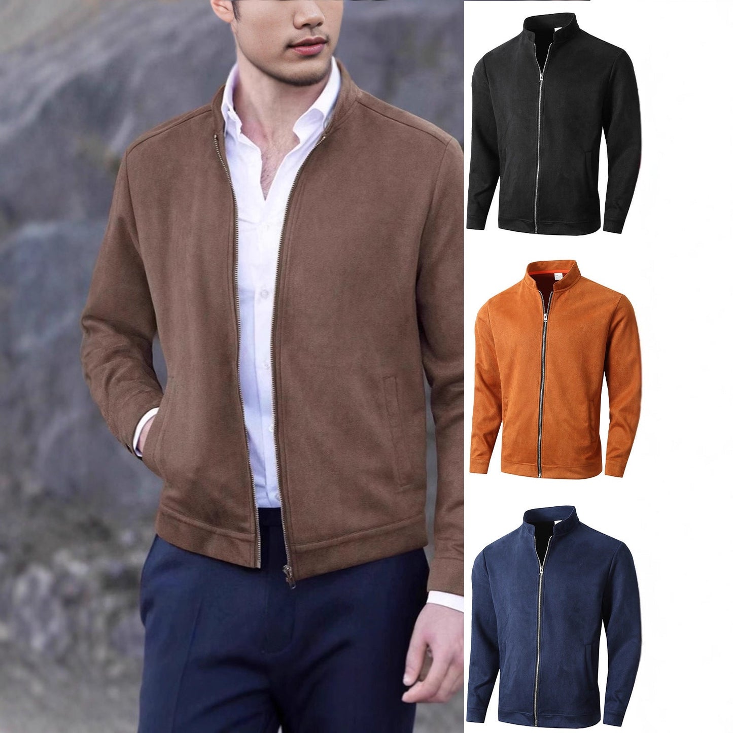 Herren Fleecejacke Stehkragen Weich Warm Modern - BerlinGlamour
