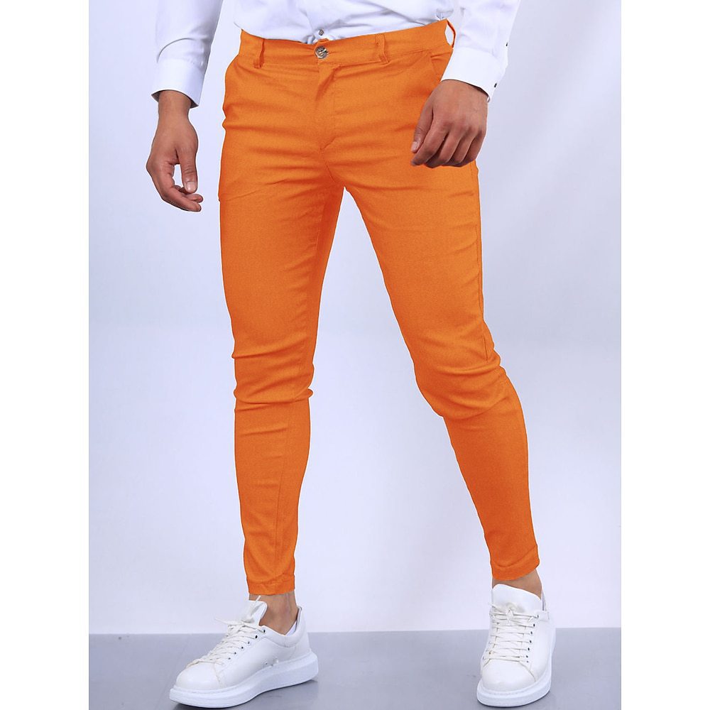 Herren Slim Fit Hosen Elastisch Mit Taschen Modern