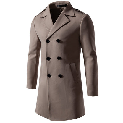 Herren Trenchcoat Klassisch Lang Wasserabweisend