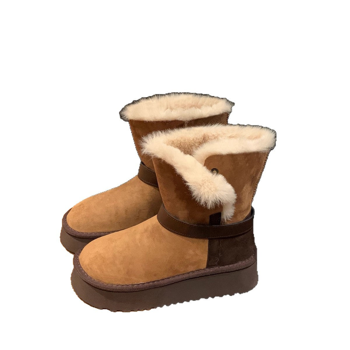 Damen Winterstiefel Warm Kuschelig mit Fellinnensohle