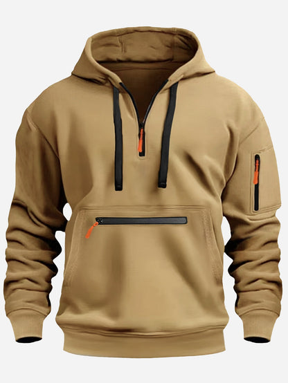 Herren Kapuzenpullover Modern mit Reißverschluss Taschen