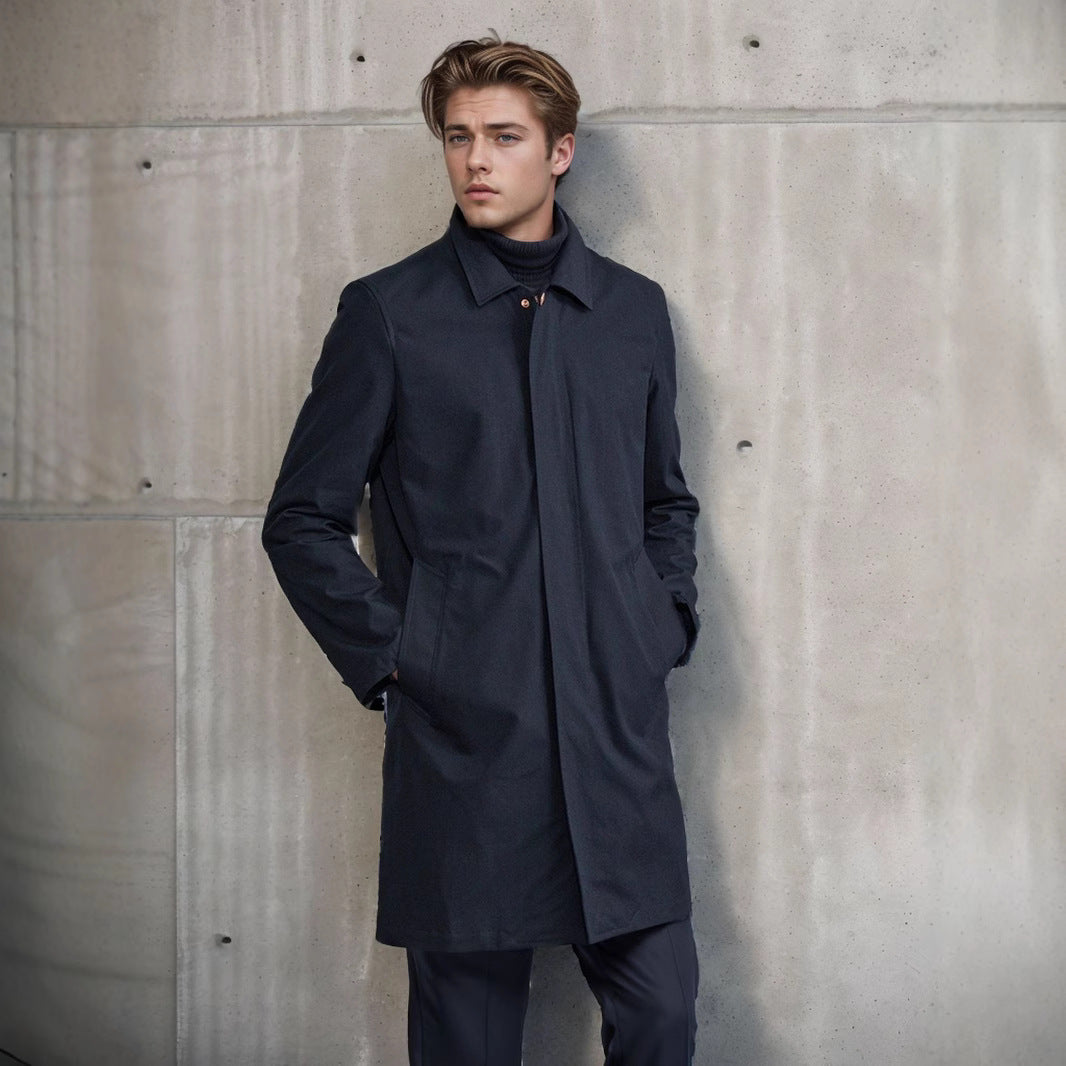 Herren Mantel Eleganter Wintermantel Mit Taschen