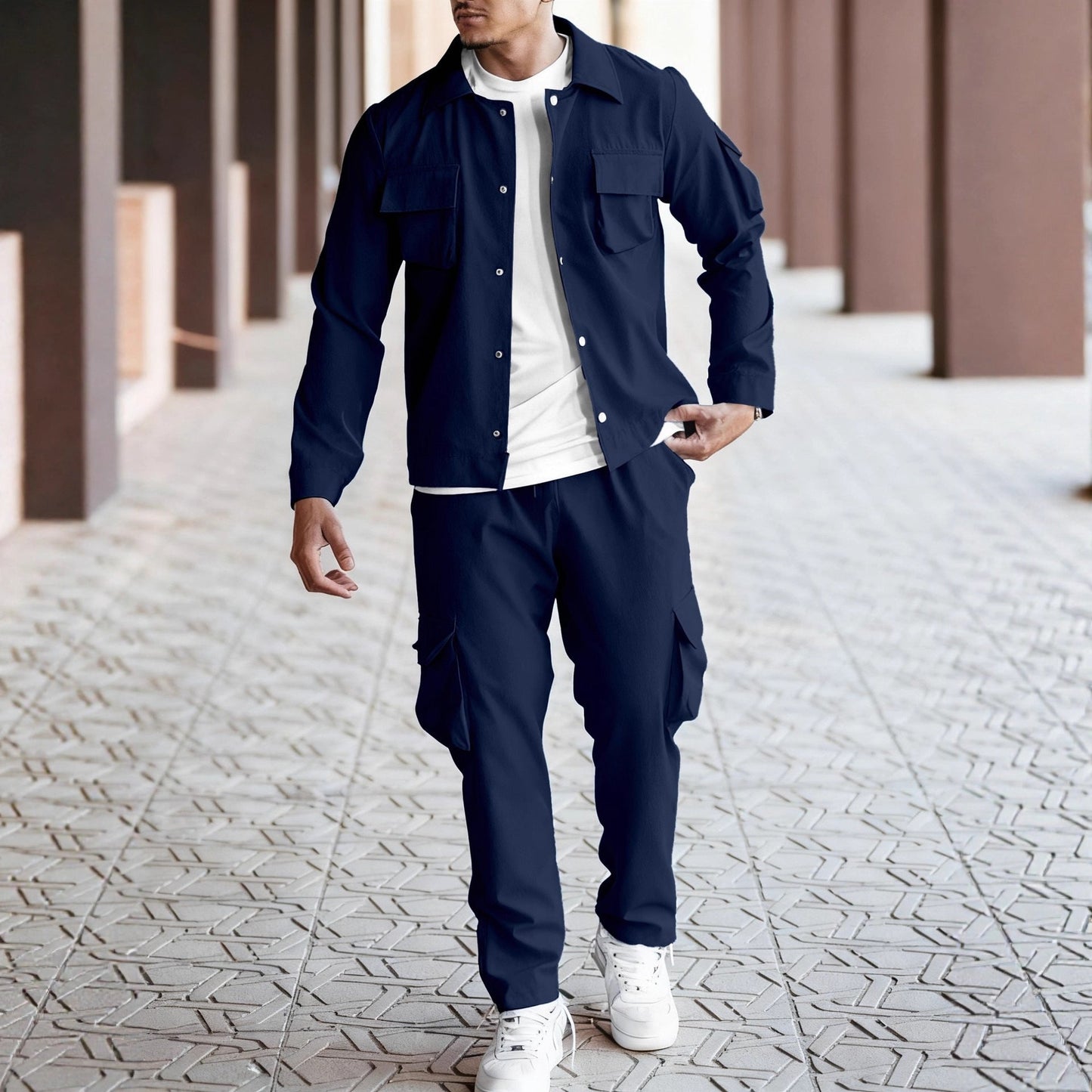 Herren Cargo-Jacke und Hose Multifunktions Outfit
