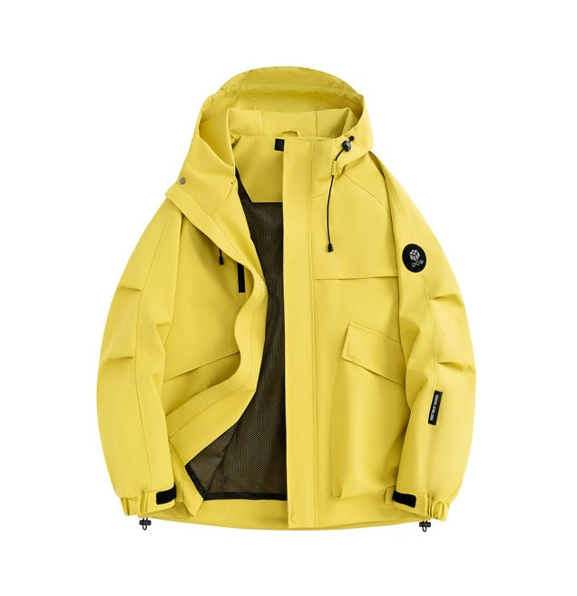 Herren Outdoor-Jacke Wasserdicht Mit Verstellbarer Kapuze Funktionell
