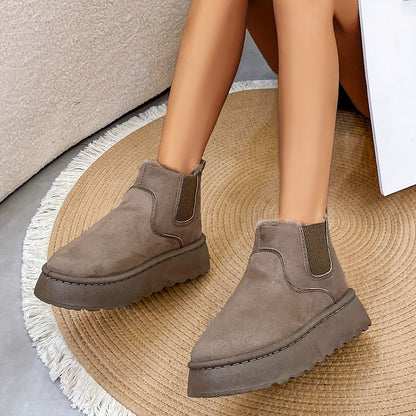 Damen Chelsea-Stiefeletten Warm gefüttert Wintermode