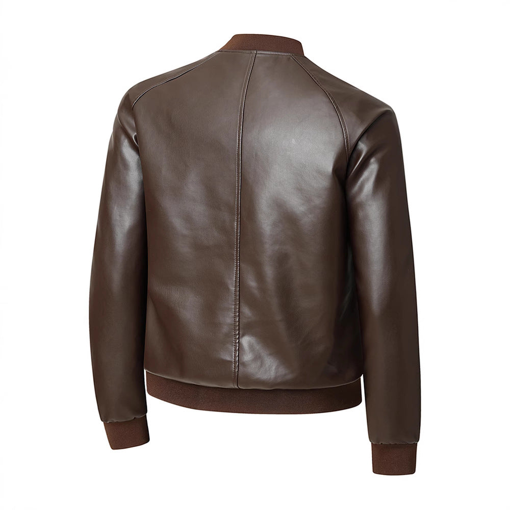 Herren Lederjacke Elegant Modern Schnitt mit Taschen