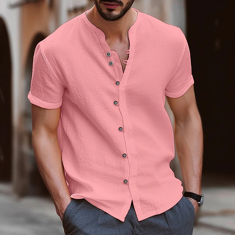 Herren Kurzarmhemd Mit Knöpfen Modern Urban