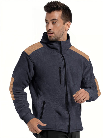 Herren Fleecejacke Modern Reißverschluss Praktische Taschen