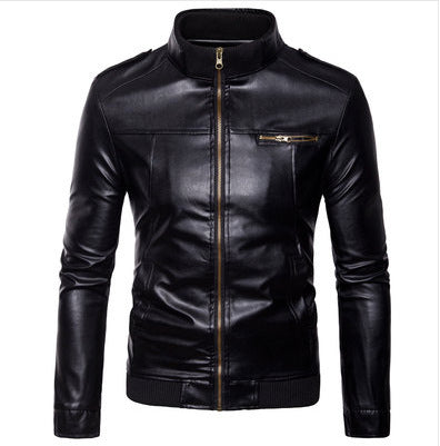 Herren Lederjacke Bikerstyle Modern Schwarz - BerlinGlamour