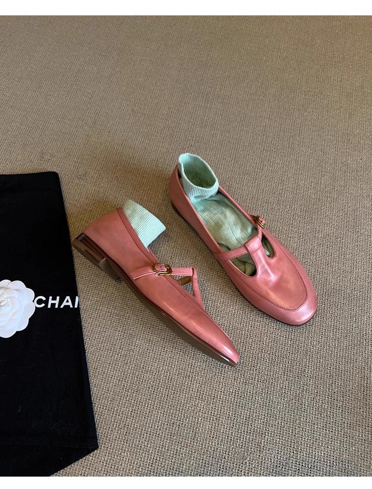 Damen Ballerinas Modisch Komfortabel Riemendesign