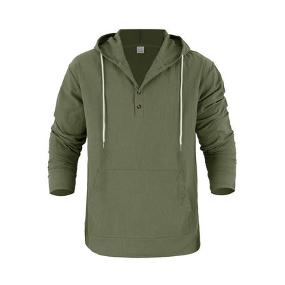 Herren Pullover Kapuze Knopfleiste Modern Stadtlook