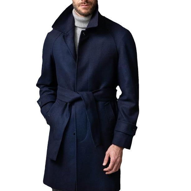 Herren Trenchcoat Eleganter Taillengürtel Moderner Mantel