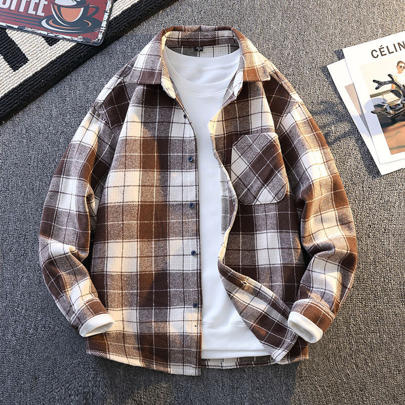 Herren Flanellhemdjacke Karomuster Zeitlos Elegannt