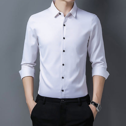 Herren Hemd Langarm aus Seide Satin Elegant