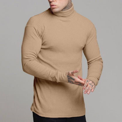 Herren Langarmshirt Rollkragen Modern Elegant